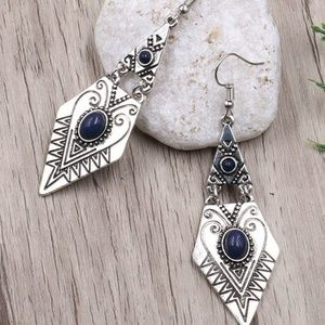 Bead Engraved Geometric Statement Earrings